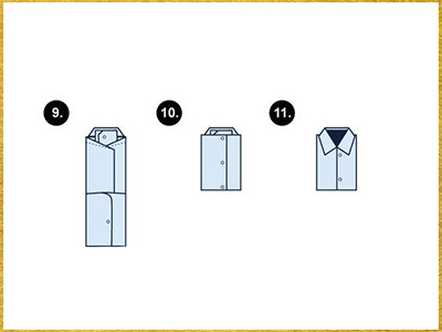 Cách gấp áo sơ mi nam dài tay 3 bước 9, 10, 11