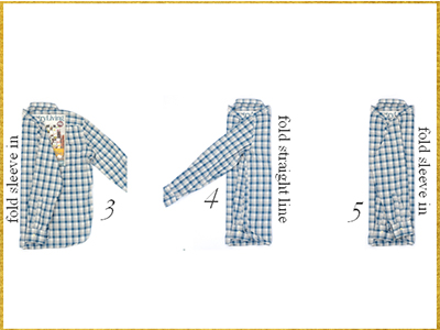 Cách gấp áo sơ mi nam dài tay 4 bước 3, 4, 5